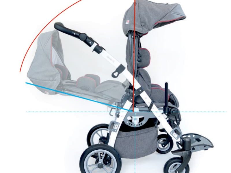 grizzly childrens buggy showing reclined position